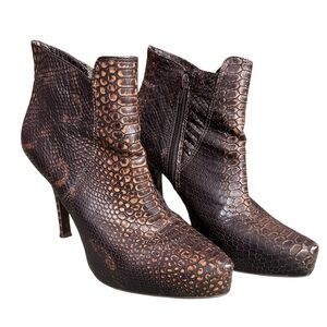 DIEGO DI LUCA Snakeskin Bootie Low Cut Boots